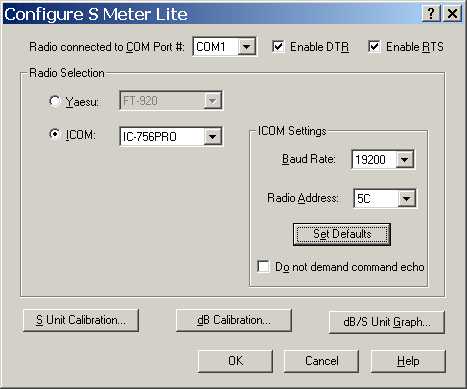 Configuration dialog box